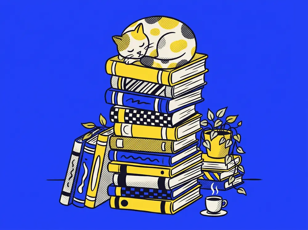 كتب فوقها قطة نائمة